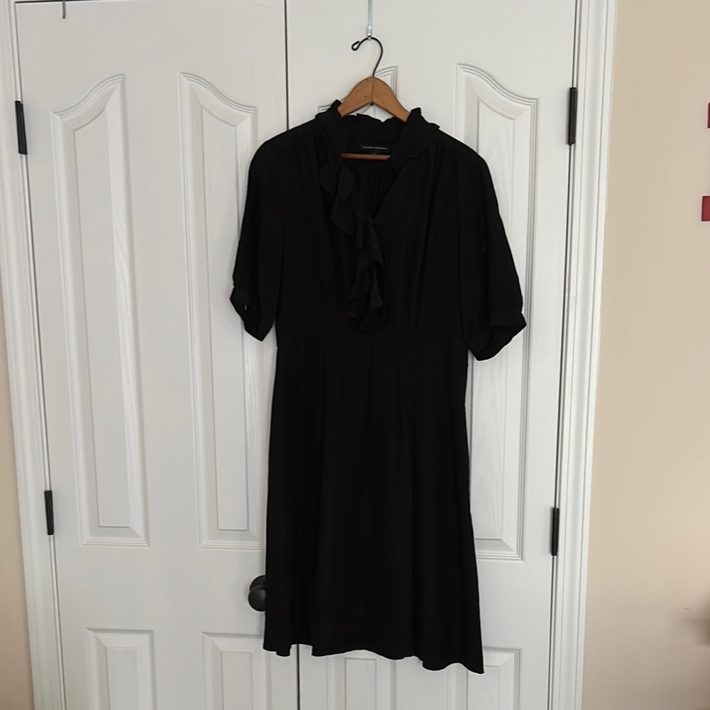 Banana Republic Black Mock Neck Midi Dress